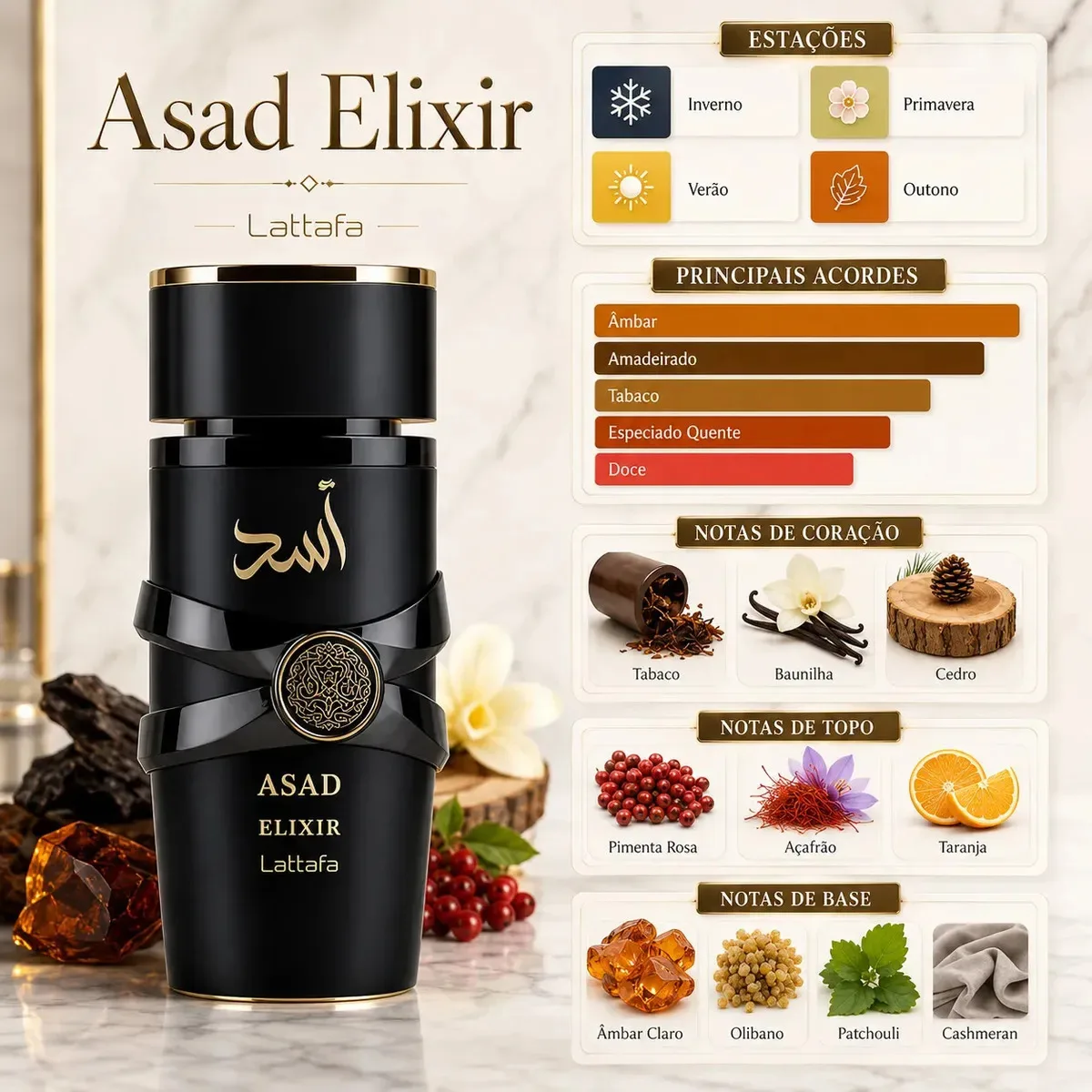 Perfume Lattafa Asad Elixir Eau de Parfum 100ml, Intense, foto 3