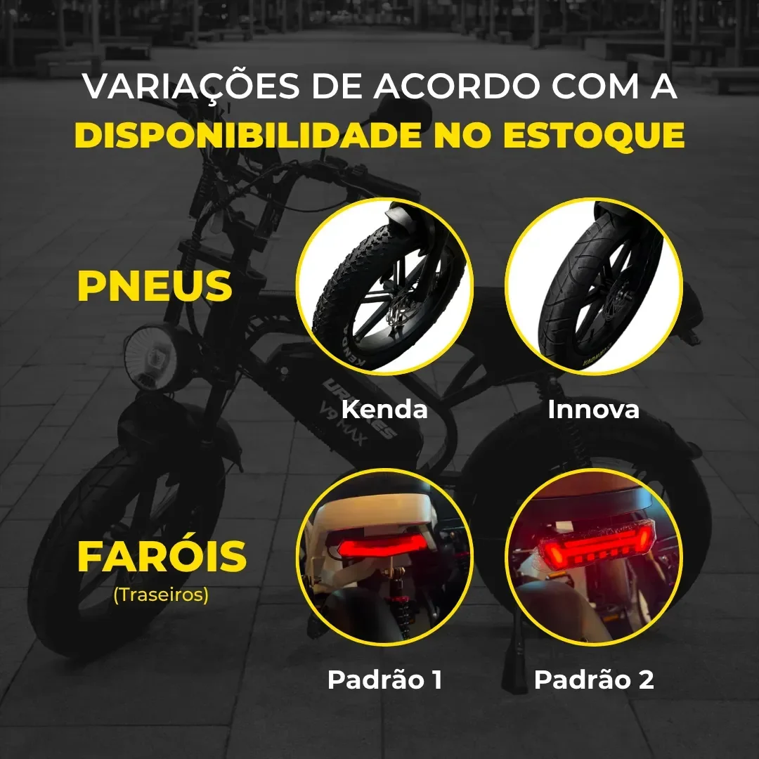 Bicicleta Elétrica 1000 W Aro 20 Preta, foto 4