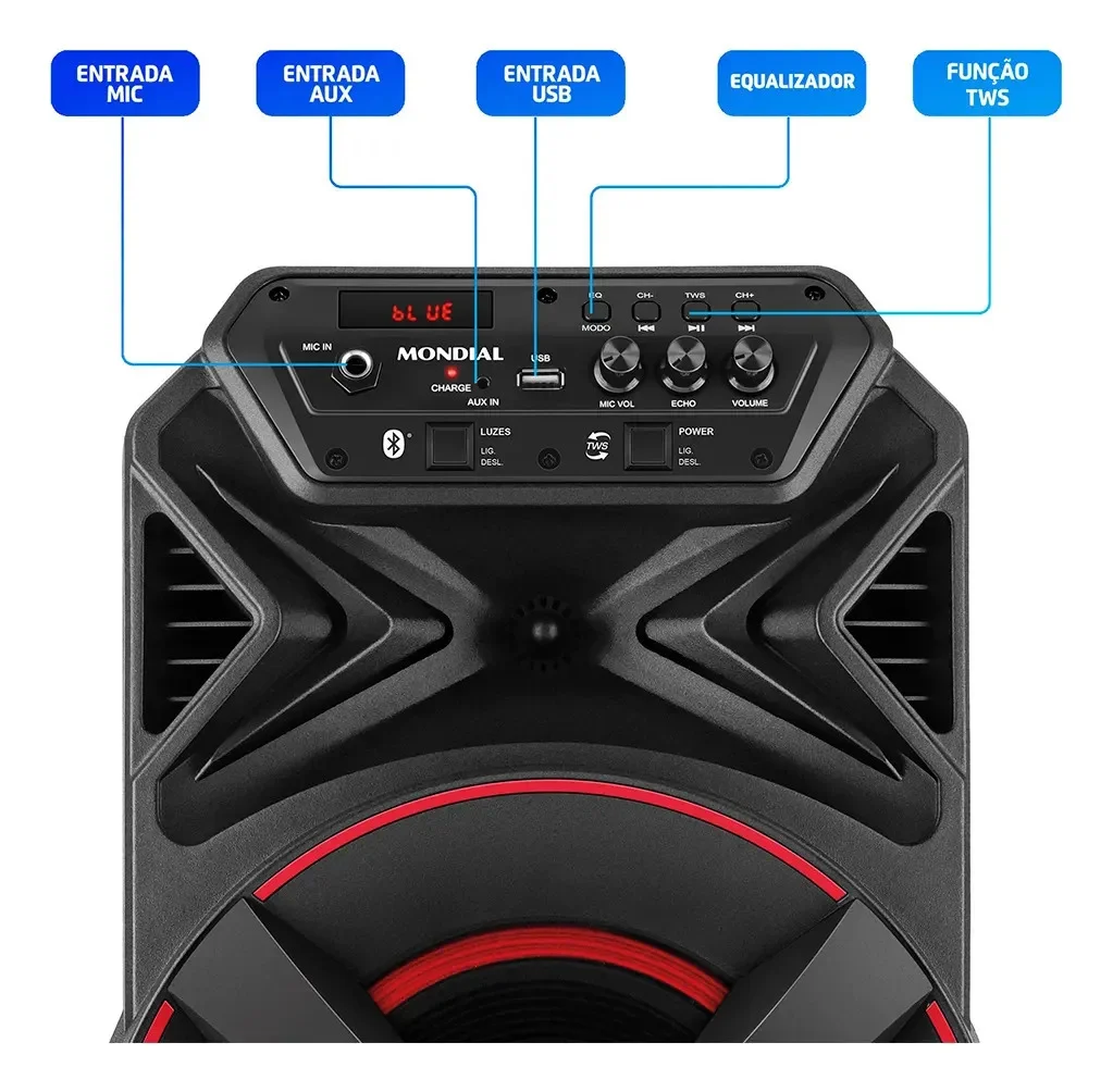 Caixa Amplificada Mondial CM-300-N 300W Bivolt, foto 5