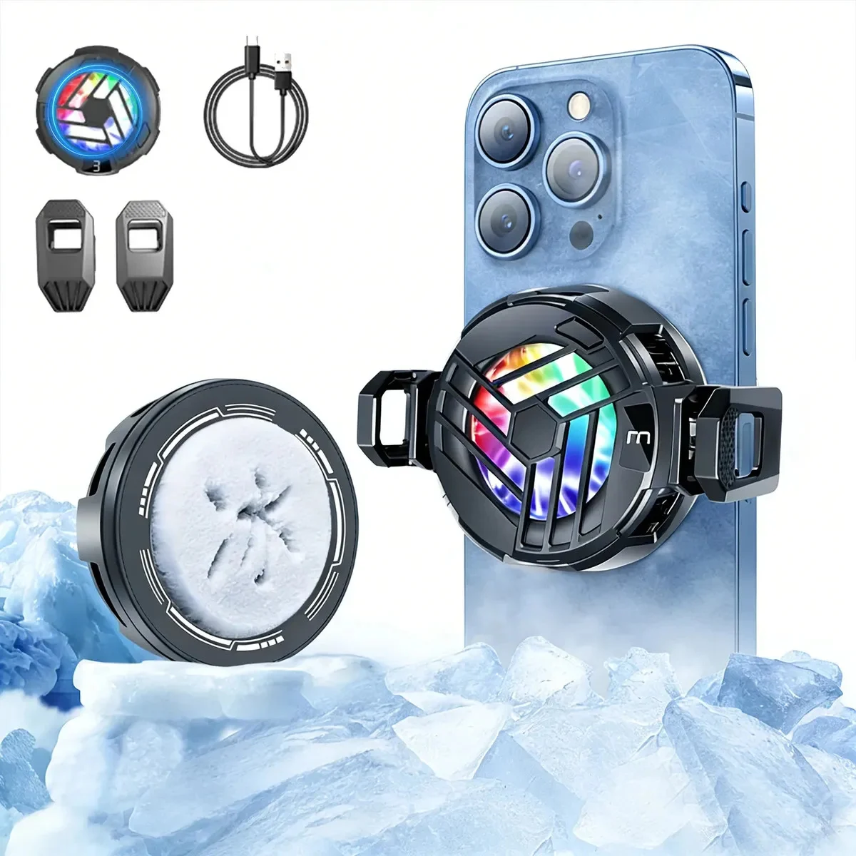 Cooler Magnético para Celular com RGB e Placa Peltier