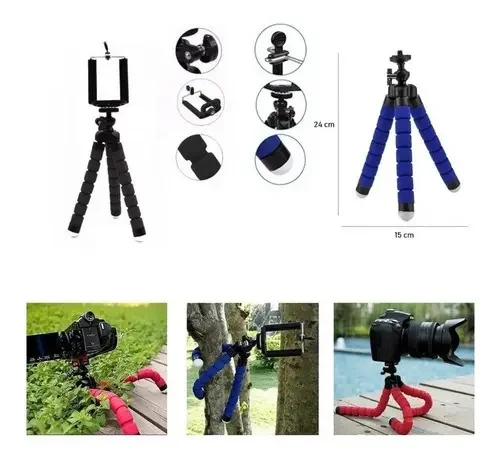 Mini Tripé Flexível com Suporte para Celular, foto 2
